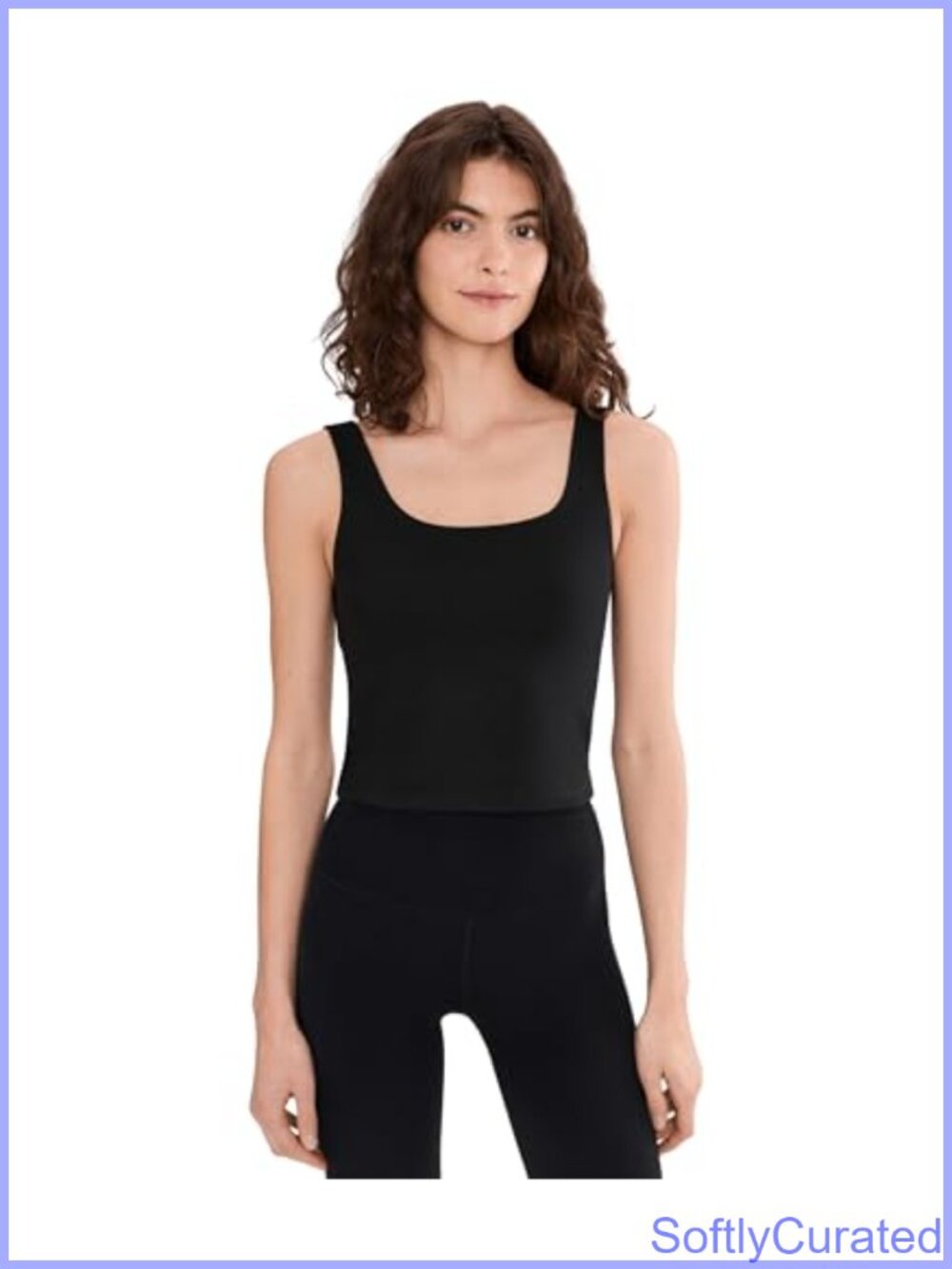 Square Neck Fitted Sleeveless Tank Top Organic Cotton Everyday Layering